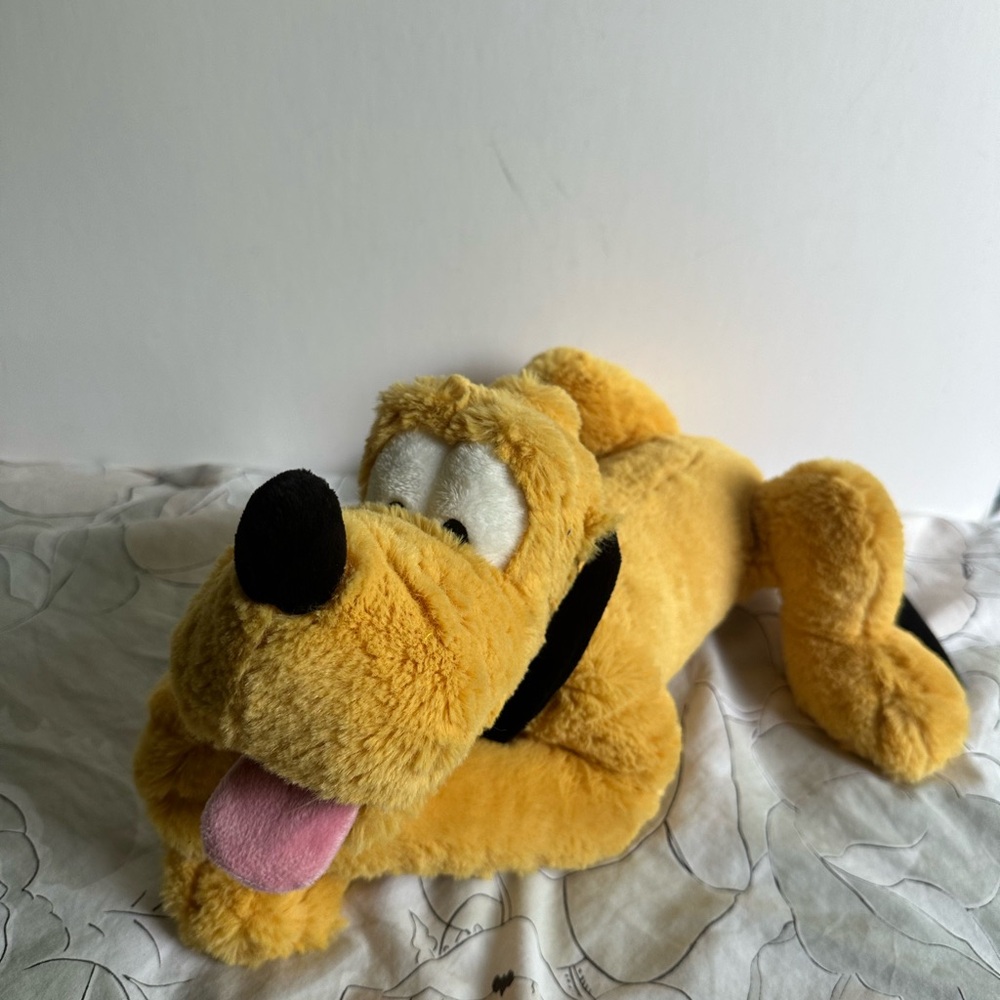 Disney Tan Plush Dog with Fuzzy Texture